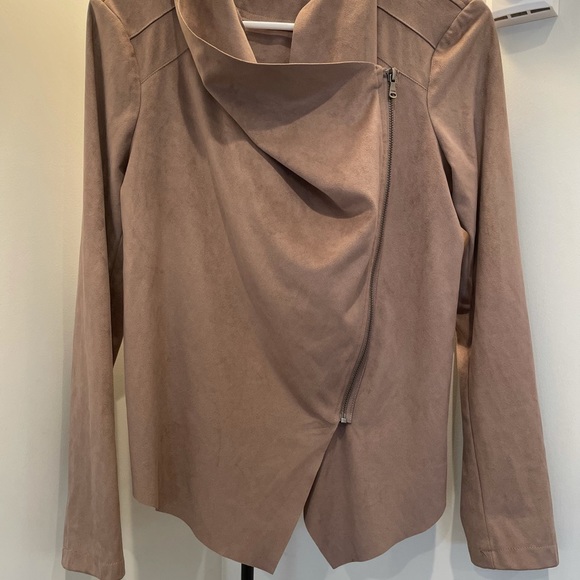 Vigoss Suede Taupe/Nude Women’s Jacket Blazer - Picture 5 of 6